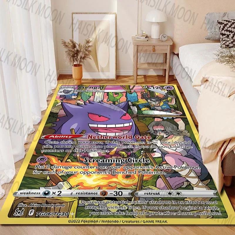 Cartoon Gengar Pokémon Card Printing Carpet for Living Room Bedroom Kid's Room Home Decor Area Rug Sofa Play Mat Gift Potdemiel