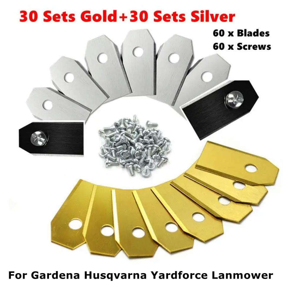 60-18set Lawn Mower Cutting Blade Set Single Hole Lawn Mower Blade Robotic Lawn Mowers Replacement for Worx Landroid Lawn Mowers
