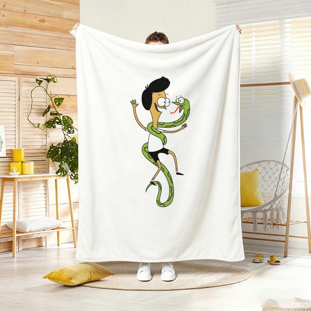 2Dhand Drawn Cartoon S-Sanjay And Craig Throw Lightweight 240G Flannel Blanket Soft Skin-Friendly For Summer Cooling