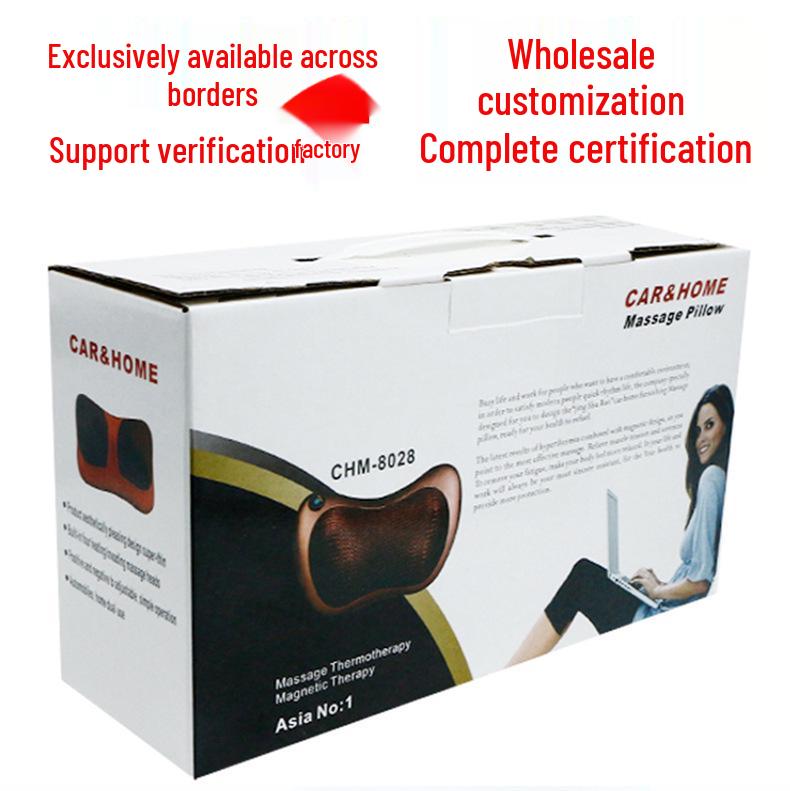 Cross-Border Cervical and Lumbar Massager: Multi-Functional Pillow for Neck and Waist with Kneading and Heat Therapy.