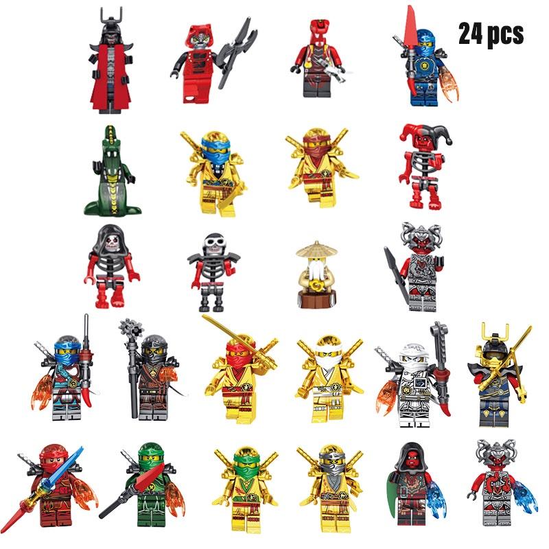 24pcs Phantom Series Ninja Building Blocks Plastic Toy Figures For Children Height)