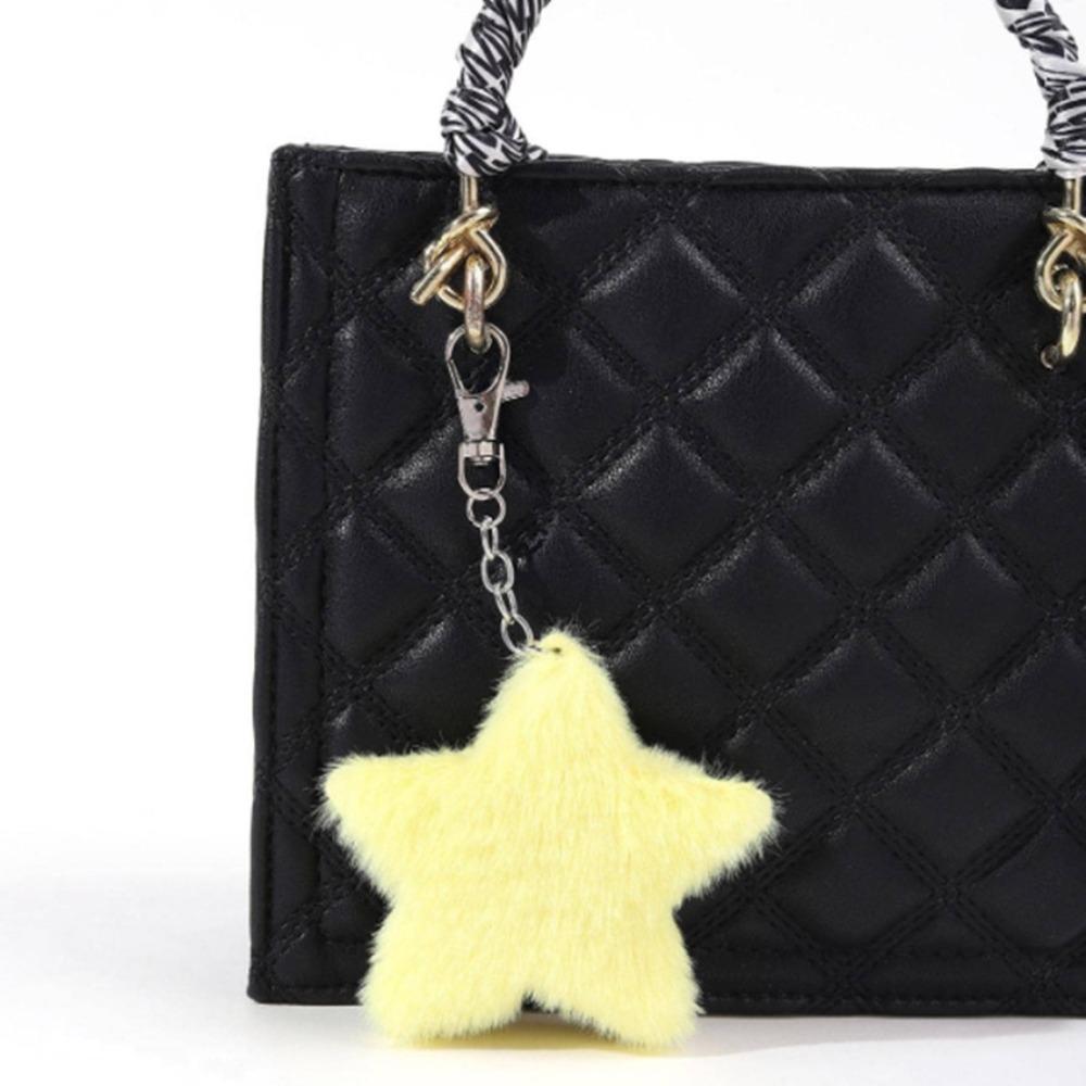 Mini Star Plush Pendant Portable Pentagram Bag Charm Cute Backpack Hanging Ornament Bag