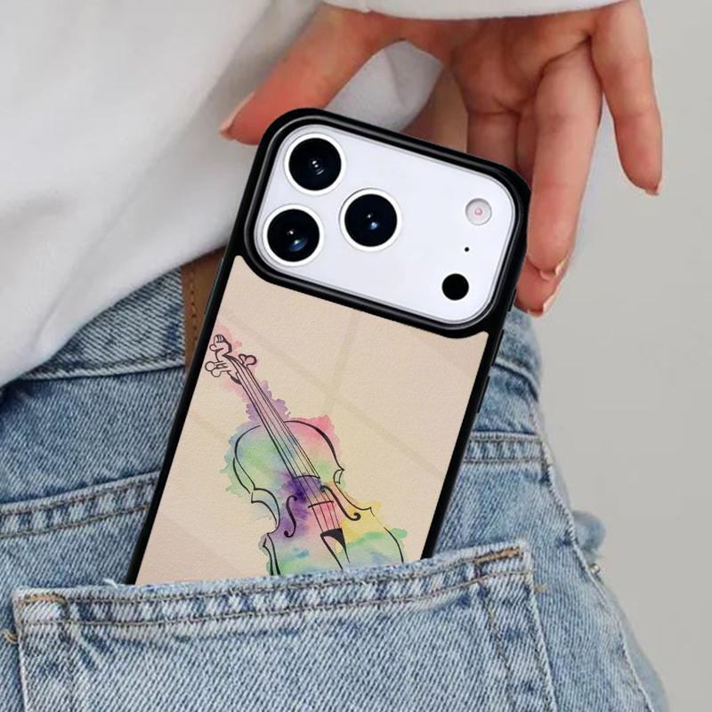 Musical Notes Violin Classical Phone Case for iPhone 17ProMax 12 13 14 15 16e 17 Pro Max Plus Air Cover