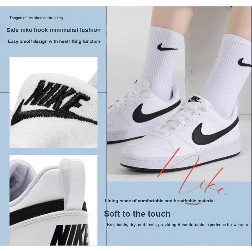 New Nike Court Borough Low White Black GS DV5456-104