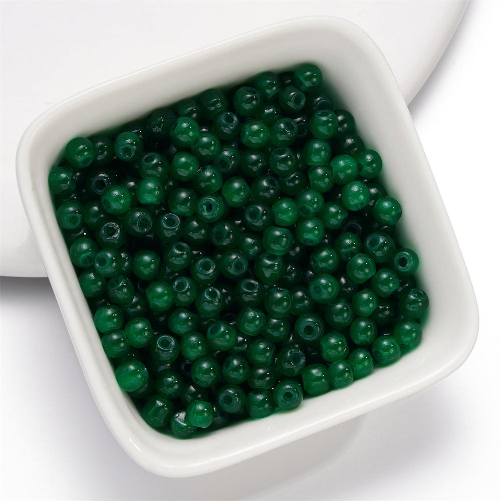 50-200pcs 4mm Imitation Jade Round Glass Beads Bracelets Loose Beads Jewelry Accessories For DIY Necklace Anklet Jewelry Making