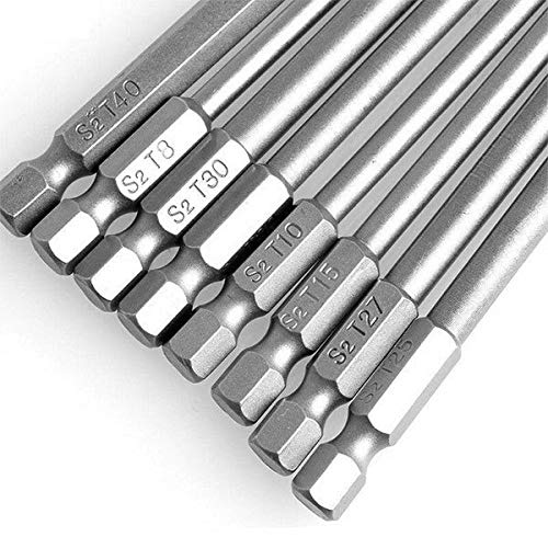 Tamper-Proof Torx Bit Set, S2 Steel, Long, TRX, T8, T10, T15, T20, T25, T27, T30, T40, Magnetic, Torx Wrench, Electric Screwdriver Bit