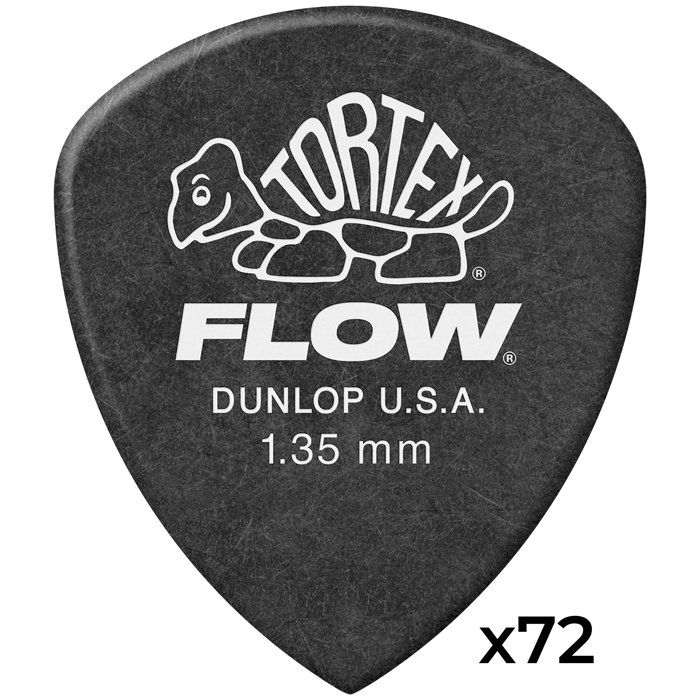 Dunlop 558R135 Tortex Flow Standard 1,35 mm Sachet de 72 Médiators