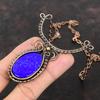 Lapis Lazuli Necklace Copper Wire Wrapped Gemstone Jewelry Adjustable Necklace Copper Wire Wrapped Necklace Handmade Jewelry Engagement Gift