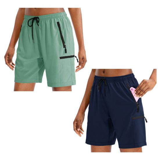 Women Spring Summer Sports Shorts Quick-drying Breathable Yoga Gym Workout Short Pants Elastic Waist Drawstring Athletic Running Fitness Shorts
