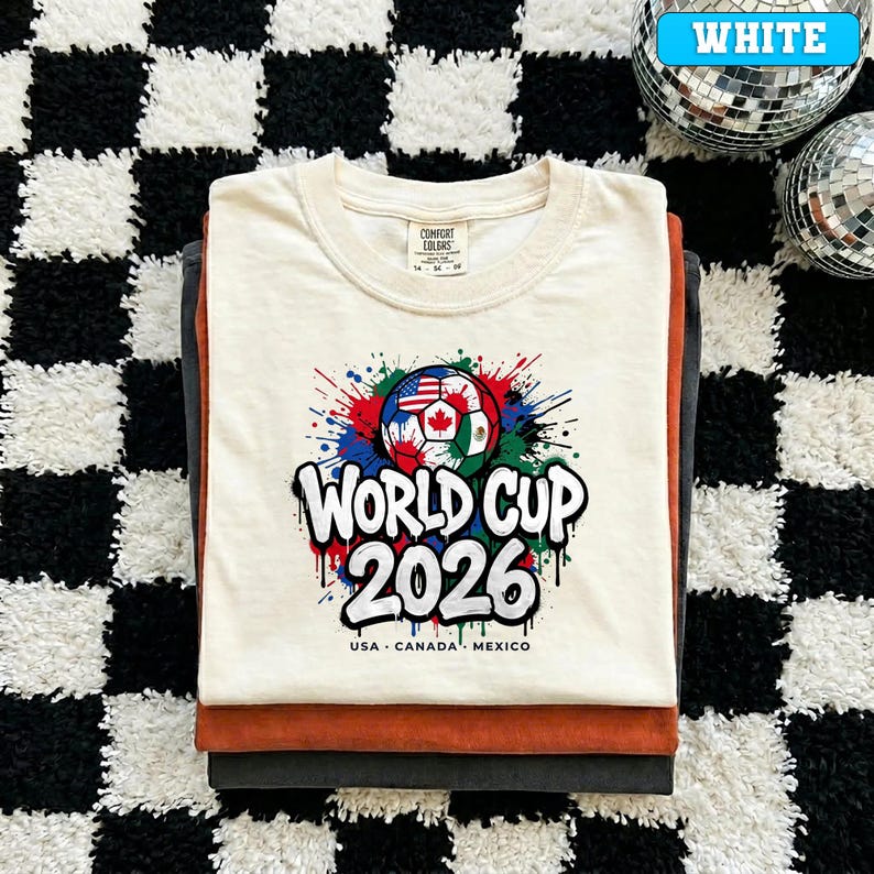 Comfort Colors - World Cup 2026 Shirt, USA Canada Mexico Soccer Fan Tee, International Football World Cup 26 T-Shirt, Soccer Lover Gift L
