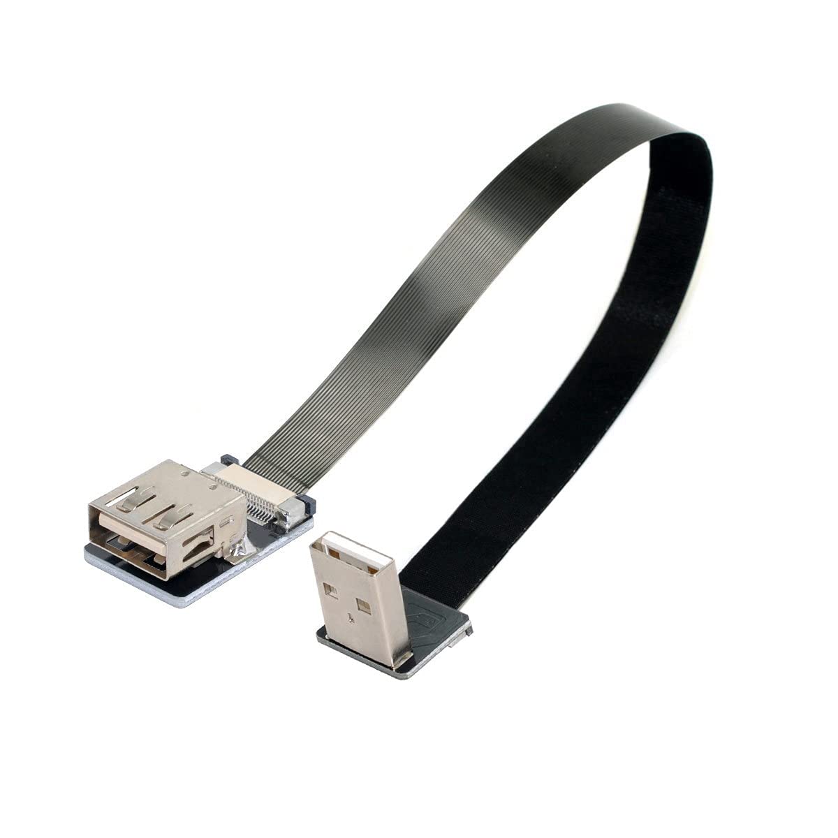 

Cablecc Down Angle USB Male to Female Extension Data Flat Slim FPC 200cm for and Printers 2.0 Type-A Cable, FPV, Discs, Scanners, чорний