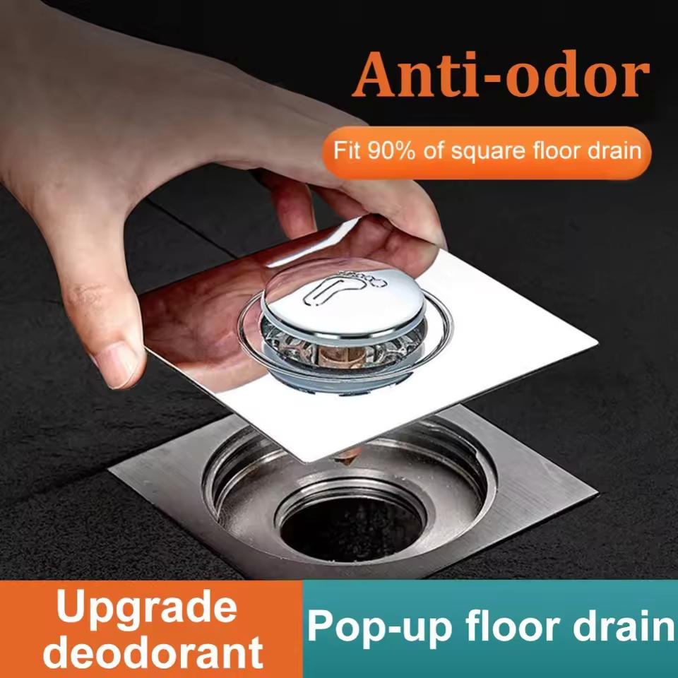 Pop-Up Foot Floor Drain Quick Drainage Sink Filter Bathroom Press Bounce Anti-Odor Insect-Proof Floor Filter Basin Plug Stopper