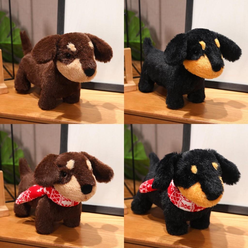 Scarf Plush Dachshund Toy Cute Animal Cartoon Doll Kids Birthday Decoration Gift