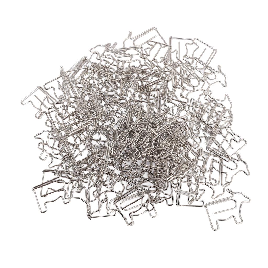 100PCS Cow Shaped Paper Clips Iron Wire Cute Bookmark Clip for File Scrapbook Note Office School