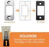Metal Door Strikes Plate Corrector Large Hole Round Corner Strikes Backplate Prevents Sticking and Misalignment