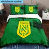 3PCS Fc Nantes Crest Design Printed Bedding Set, Includes A Duvet Cover and Two Pillowcases for Bedroom, Suitable for All Seasons
