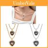 Heart Shaped Double Layer Necklace With Gold Plated Cubic Zirconia For Women