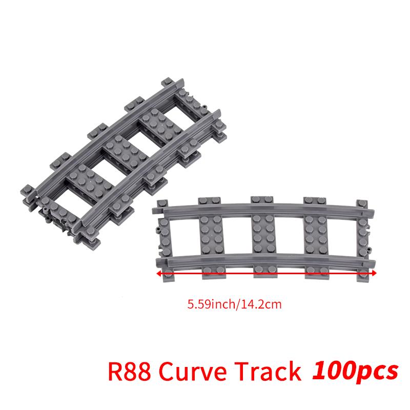 MOC City Bausteine Zug Flexible Konstruktionsteile Eisenbahn Kurvengleis Bausteine Modellzubehör Kompatibel mit 53401