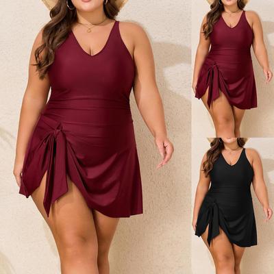 Women's Plus Size Swimsuit Color Jumpsuit Swimsuit Bikini Swimsuit