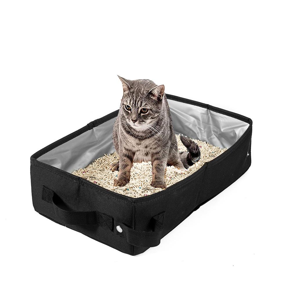 Tragbare wasserdichte Katzentoilette: Faltbare Reise- und Outdoor-Katzenklo-Tasche