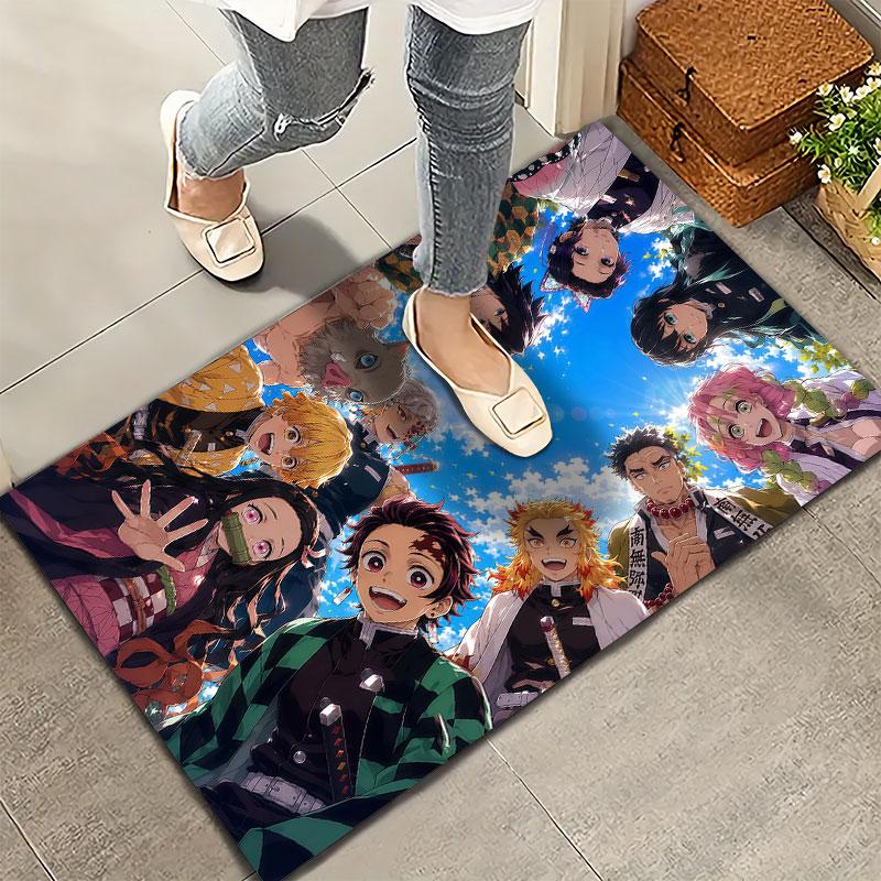 Tappeto Demon Slayer Kimetsu No Yaiba per Soggiorno Camera da Letto Casa Decorazione Divano Gioco Bambini Tappetino Antiscivolo