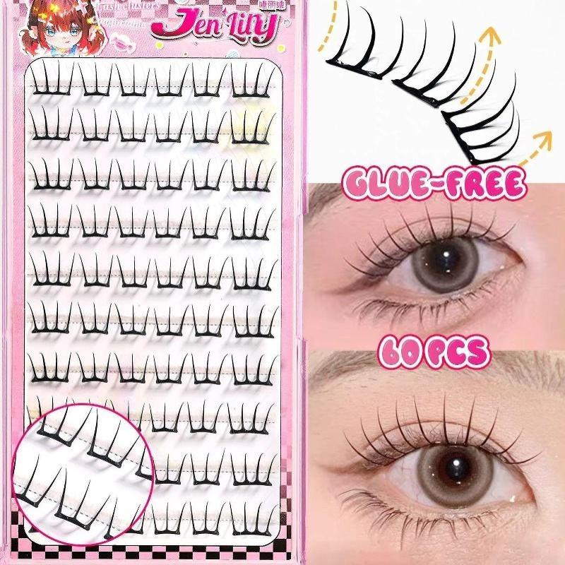 Stylish False Eyelashes Inspired Design Comic Fluffy Clustered Slender Self-Adhesive Segmented Lashes Perfect For Everyday