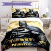 Juego de Ropa de Cama de Batman con Nombre Personalizado de 3 Piezas, Cierre de Funda Nórdica Incluye 1 Funda Nórdica y 2 Fundas de Almohada, Suave y Cómodo para Todas las Estaciones.