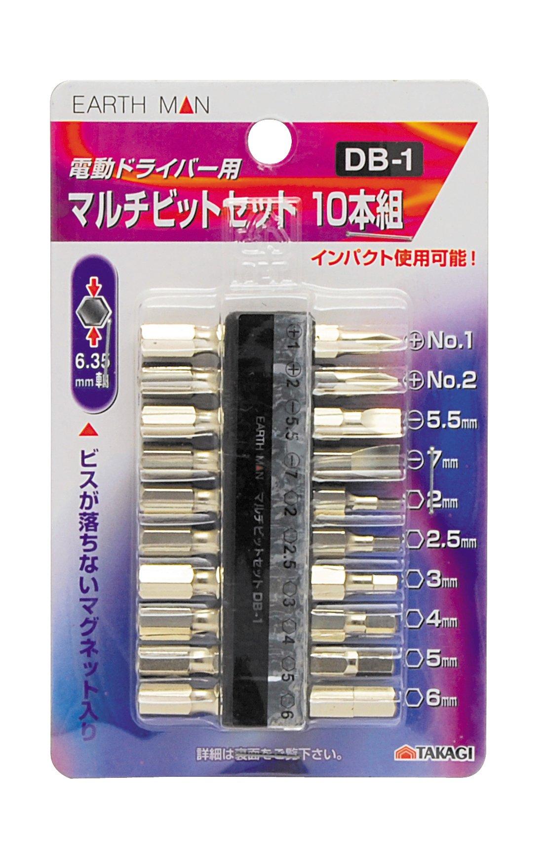 

Набор электрических отверток Takagi EARTH MAN из 10 штук DB-1