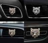 Nuovo Fermaglio Profumo Aromaterapia per Bocchetta Aria Auto con Testa di Leopardo e Diamanti Decorazione Personalizzata per Interni Auto