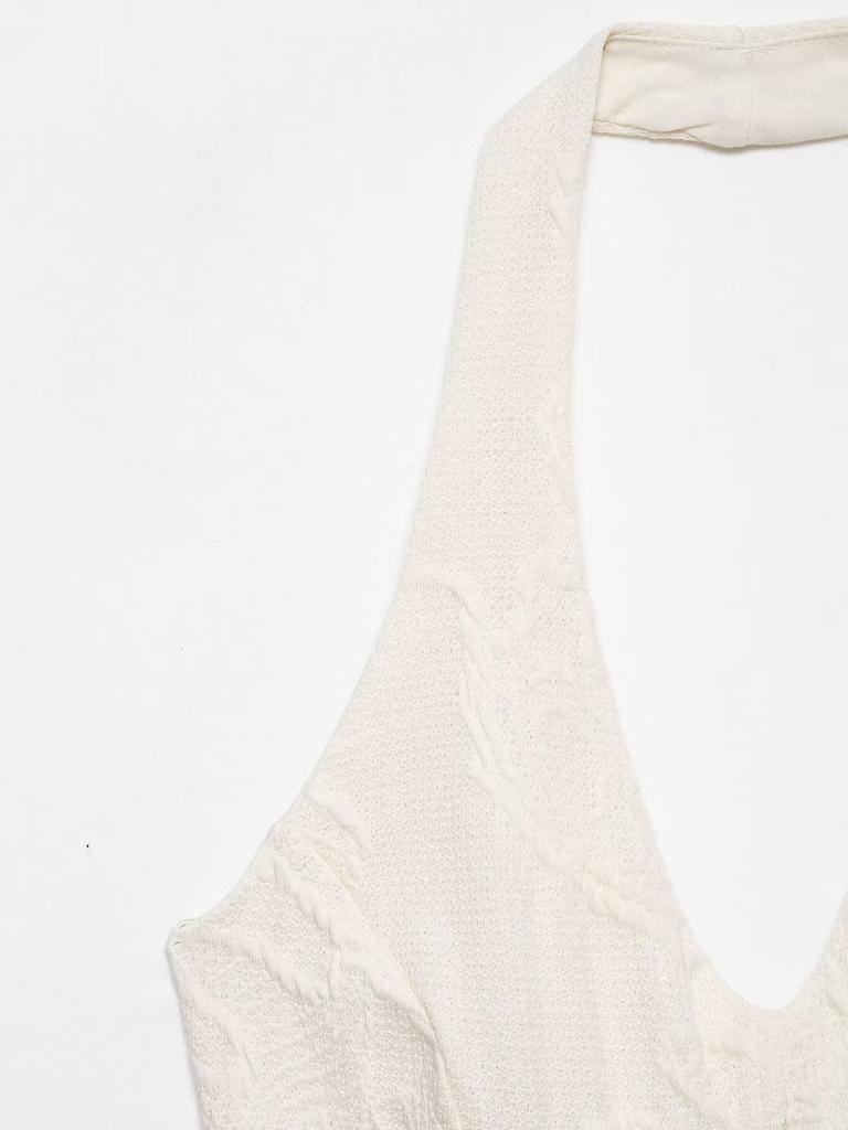 European and American style, new women's clothing, versatile jacquard knot buckle neck collar top 4770/315