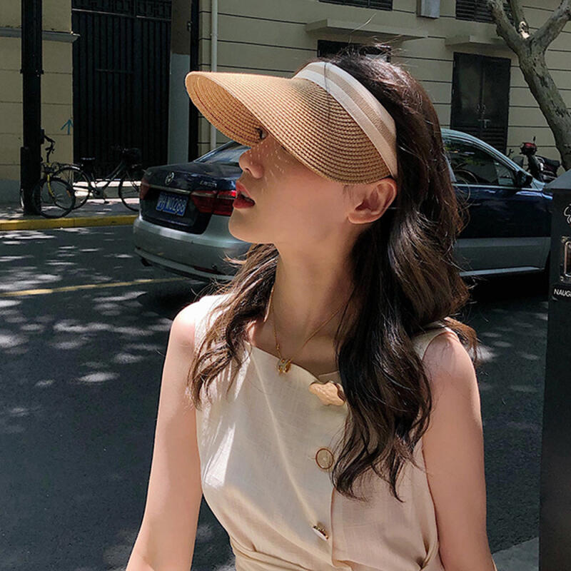 Roanna Straw Sun Cap Women s Summer UV Protection Beach Hat black