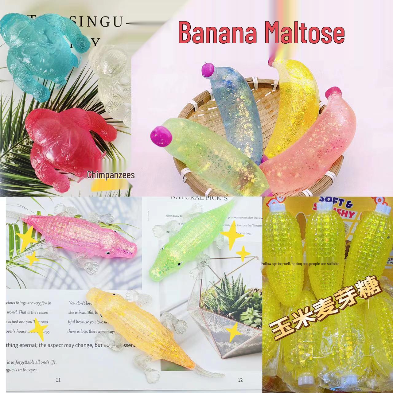 

Banana Corn Maltose Stress Ball: Slow Rebound Decompression Toy for Stress Relief