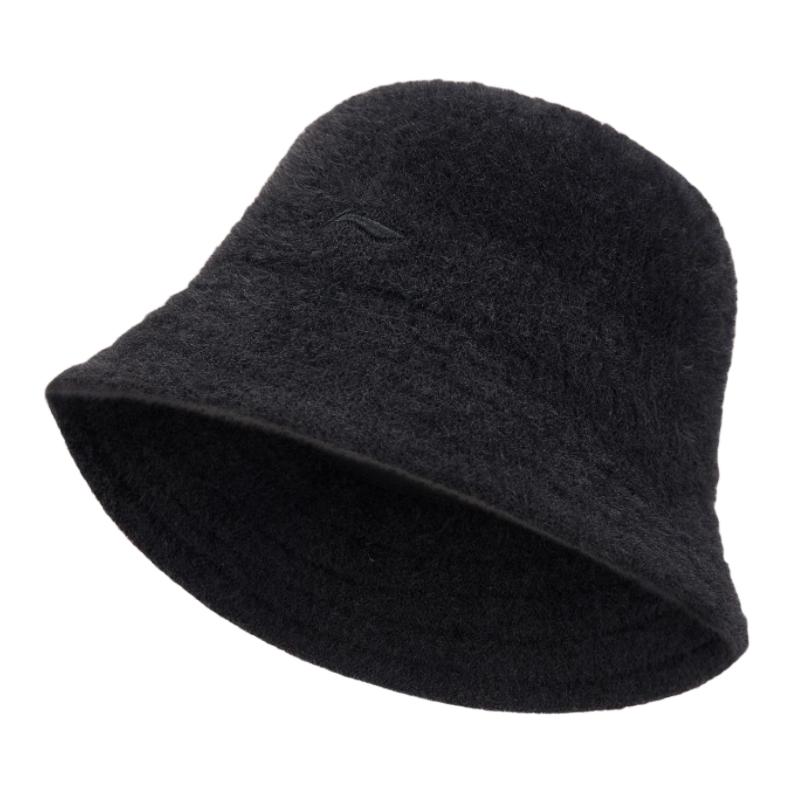 Li Ning Brand Logo Polyamide Bucket Hats Women s Black YMYU129-1 F