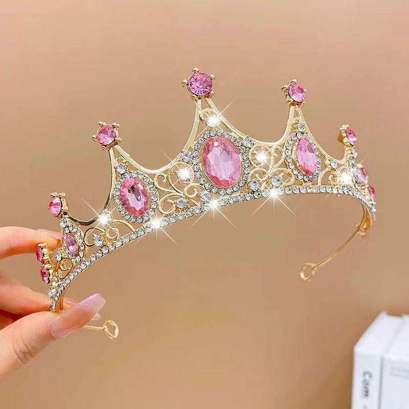 Birthday Crown Headwear Princess High-End Crown Girls Hairpin Headband Children Little Girl Headband Bridal Hair Accessories