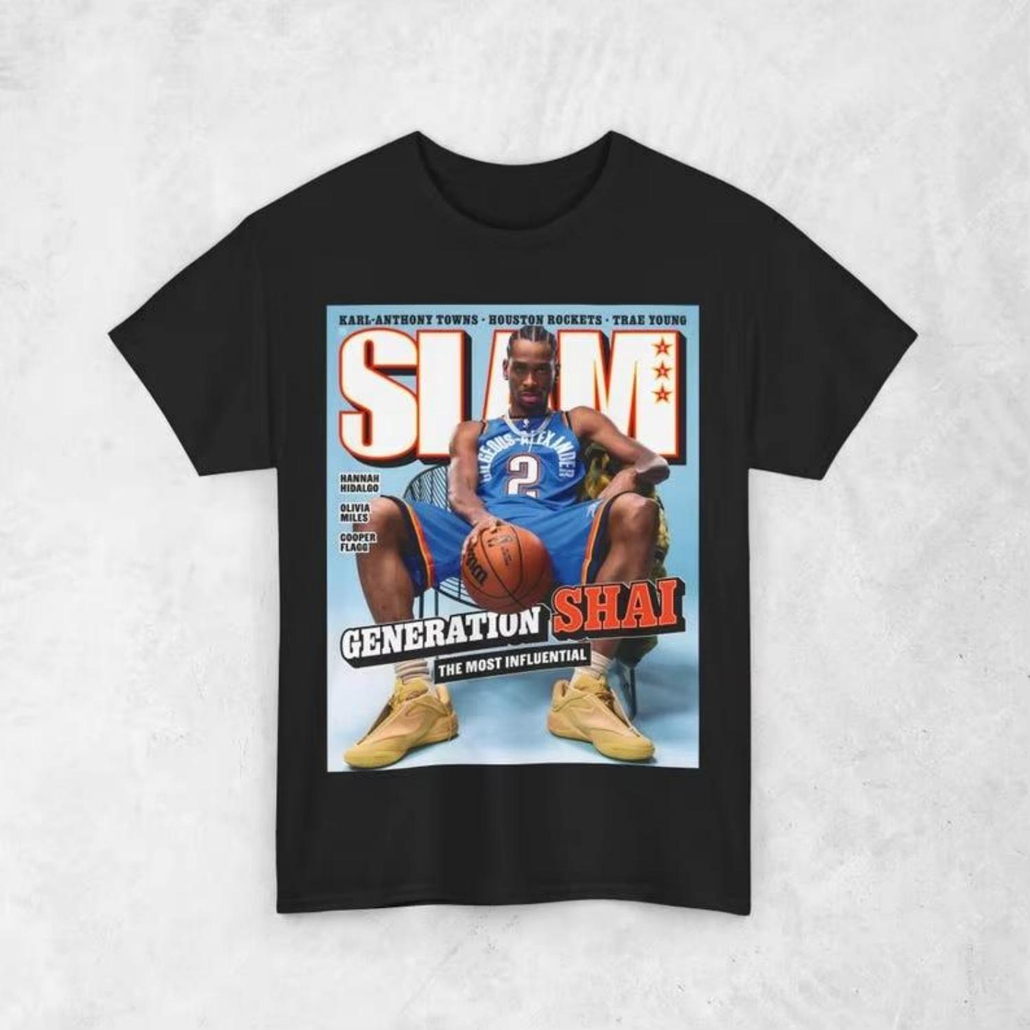 

Футболка Shai Gilgeus-alexander SGA, Футболка NBA Oklahoma City Thunder Grand Slam, Спортивна футболка унісекс, Ретро баскетбол стріт XXXXXL чорний