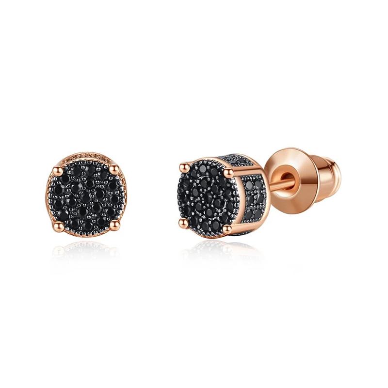 5 Styles Elegant Natural Black Zircon Stud Earrings For Women  Rose Gold High Quality Daily Fine Jewelry