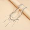 Fashion Trend Accessories Irregular Hand-Beaded Love Fringe Serpentine Pendant Mix Necklace Stainless Steel Jewelry