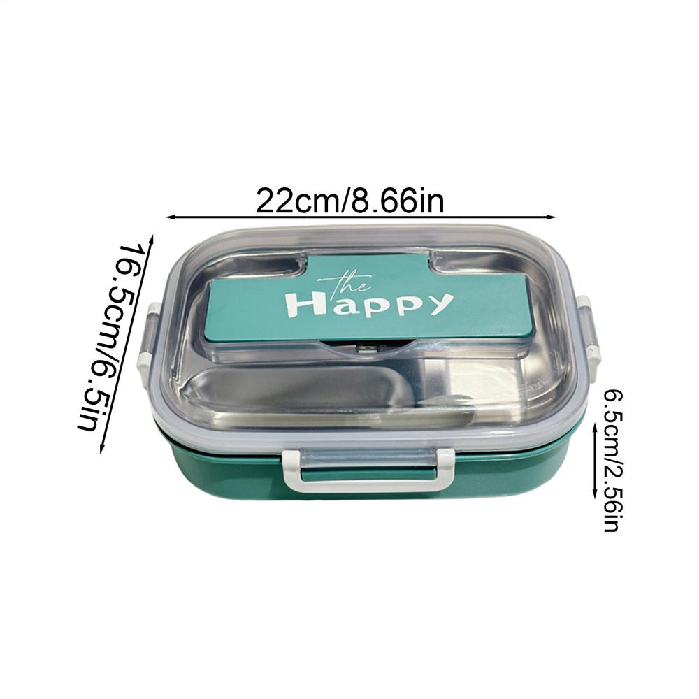 Tragbare Edelstahl Auslaufsichere Lunchbox Box 3-Fächer Kinder Lunchbox Snackbehälter Für Vorschule Schule Büros