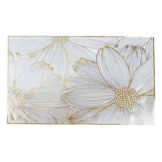 PVC Placemats Insulated Table Protectors Blooming Flowers Anti-slip Bowl Pad Stain Proof Drink Coaster Elegant Home Decor