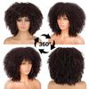 MISSQUEEN Synthetic Short Hair 12 Inches Curly Afro Wig With Bangs Wig For Afro Women Kinky Curly Hair Cosplay Wig