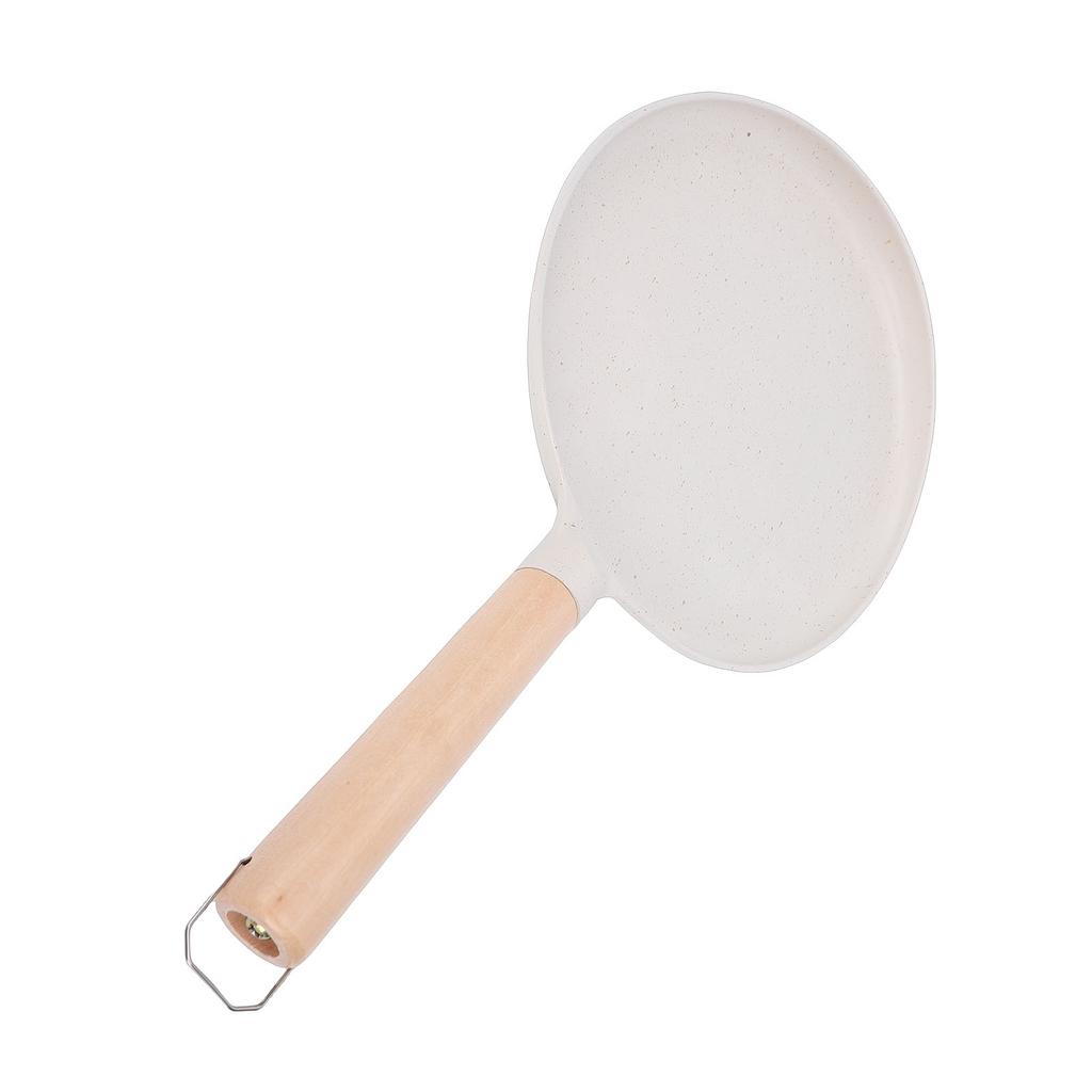 Pancake Griddle Anti Stick Coated Aluminum Alloy Flat Skillet with Wood Handle for Tortilla Roti Indian Pancake