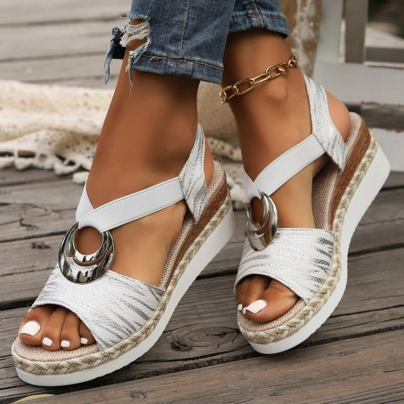 Sandale cu platformă pentru femei 2026 Vară Imprimeu șarpe Sandale cu platformă Sandale gladiator Femei Confort Casual Tocuri medii-înalte Sandale