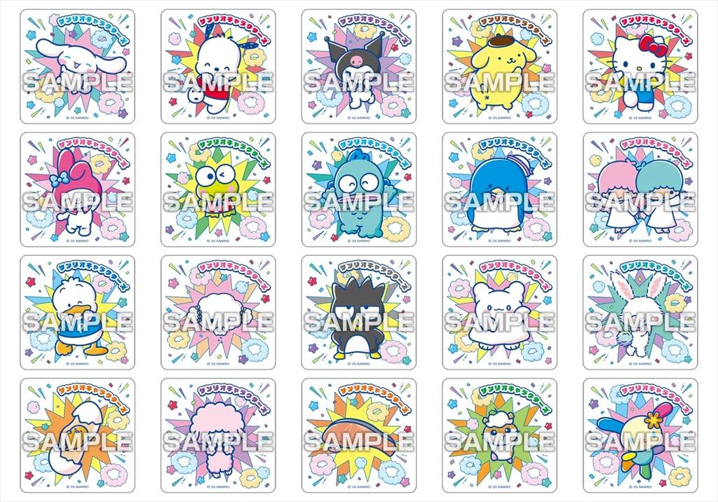 Sanrio Characters Square Magnet Collection Box Gum, 16-Pack (Candy Toy)