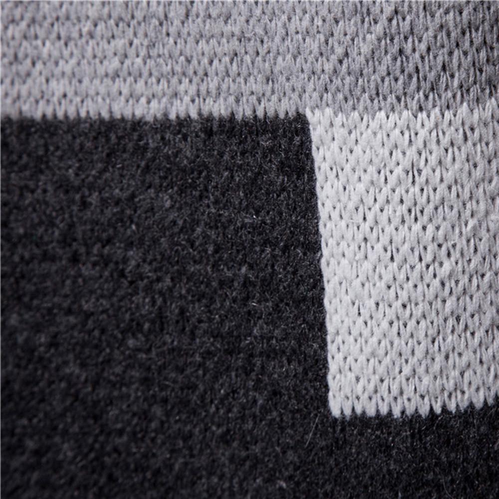 Men's Hooded Solid Knit Patchwork Coat Jacket Cardigan Long Sleeve Tops Blouse