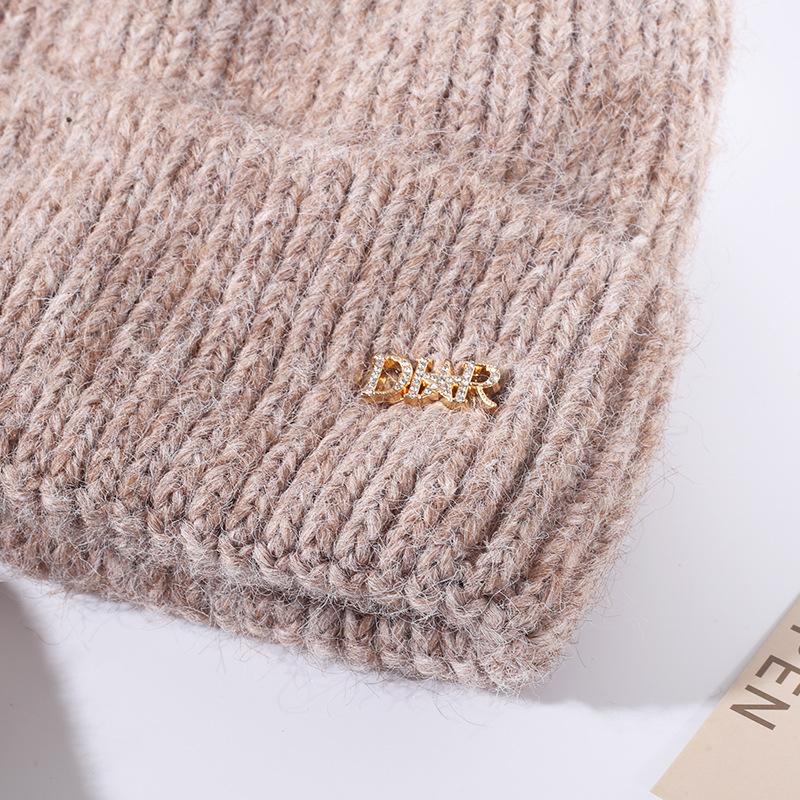 Hat Women's Warm Knitted Korean Edition Trendy Versatile Casual Look Small Thick Cross Border