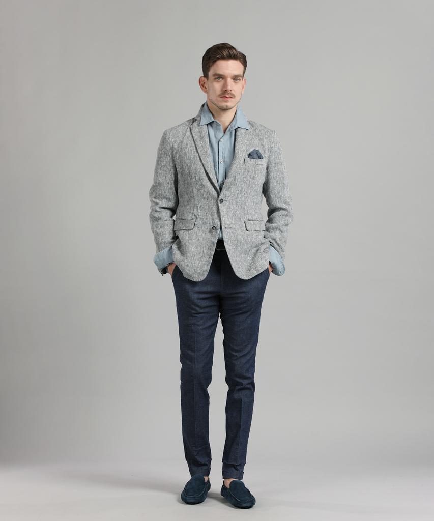 PANICALE Cotton Slim Fit Chino Pants [Navy]