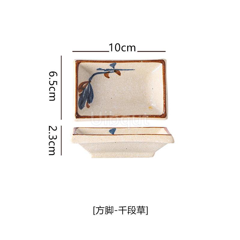 Kleine japanische Keramikplatte Retro Brennofen Glasur Barbecue Mini Dip Schale Sashimi Sushi Sojasauce Schale kleine Schreibtisch Snackplatte