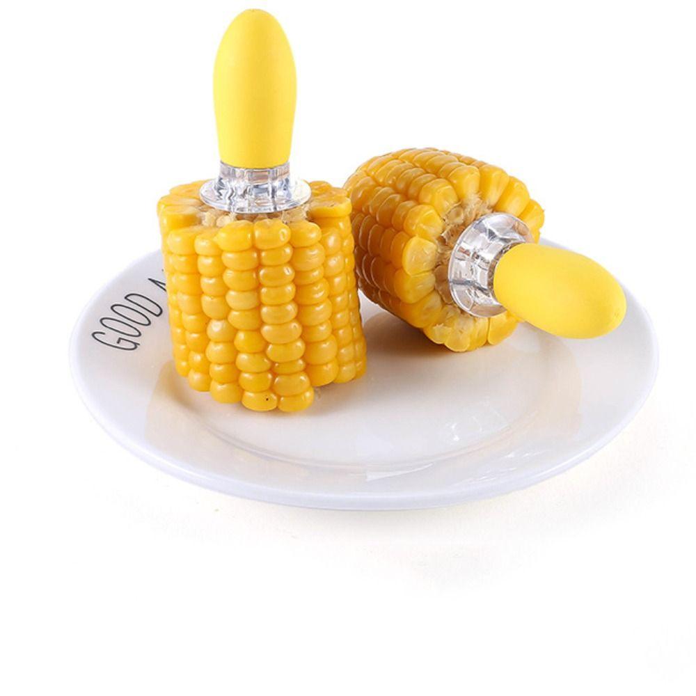 1 Pair Heat-insulated Anti-scalding Corn Fork Corn Cob Holders  For Home Cooking BBQ Camping