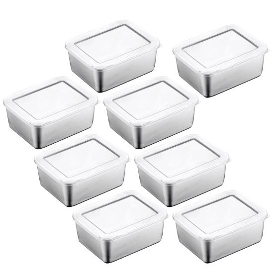 Stainless Steel Food Storage Containers Airtight Snack Containers with Lid Stackable Lunch Box for Camping Picnics School