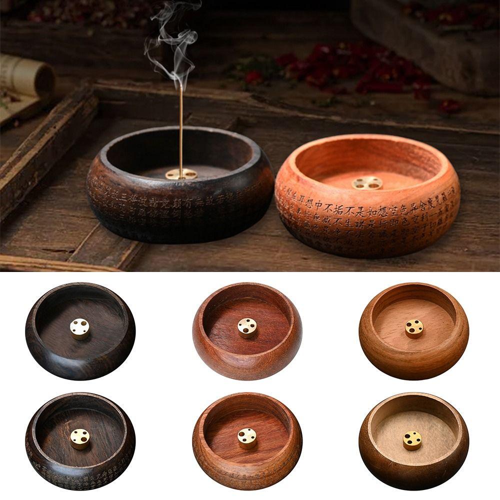 Bowl Shape Wooden Incense Holder Multicolor Rosewood Incense Holder  Aromatic Environment